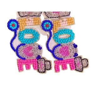 NEW BOSUK women's love nurse beaded earrings in multicolor